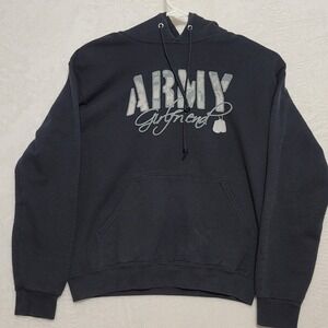 jerzees womens Hoodie Size S Small Army Girlfriend Pullover Black